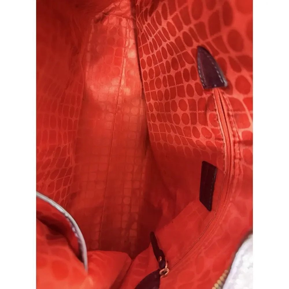 Kate Spade Purple Croc-Embossed Leather Shoulder Bag Hobo - Picture 7 of 11